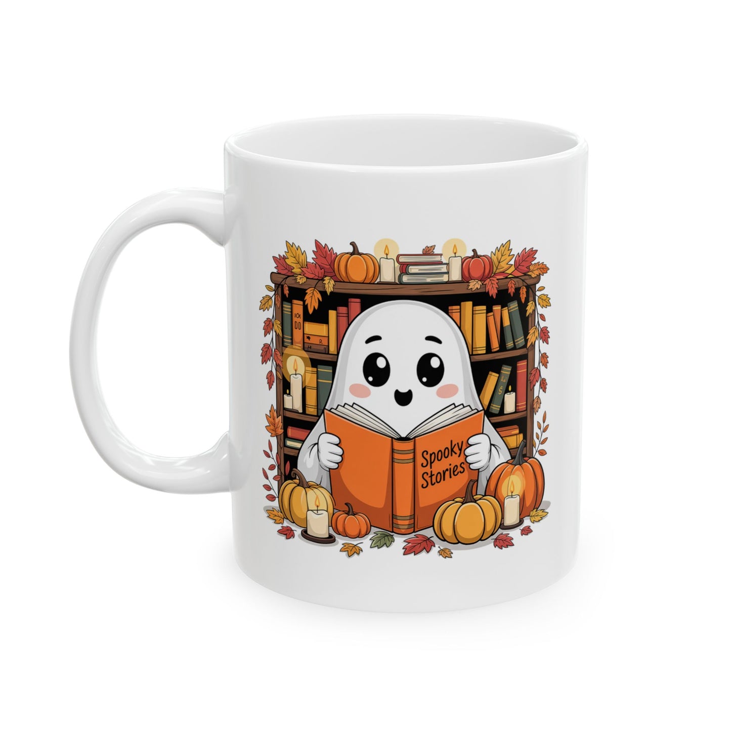 Book Lover Ghost Mug – Funny Spooky Reading Coffee Cup
