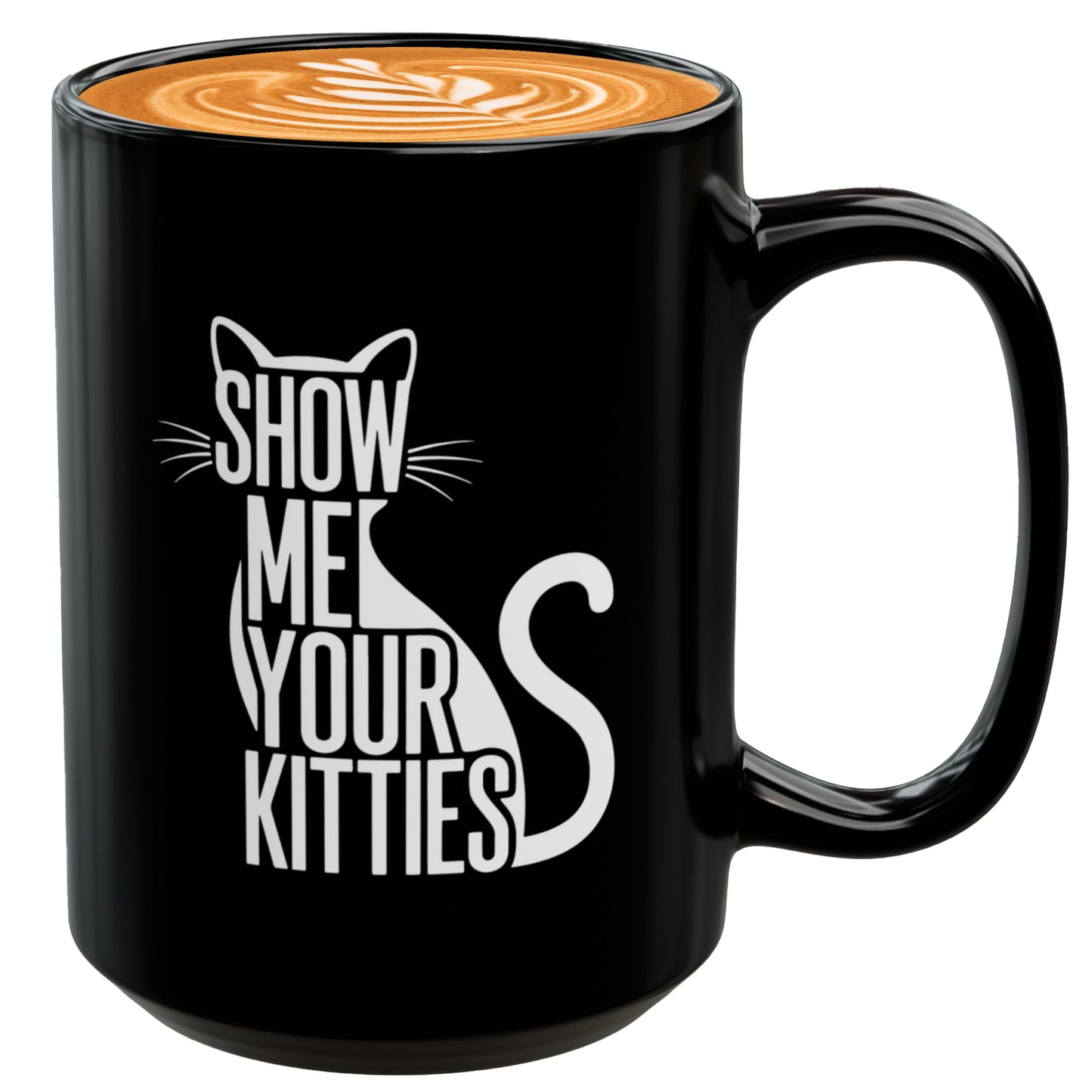 Show Me Your Kitties Mug – Funny Cat Lover Coffee Cup for Women Black Mug (11oz, 15oz)