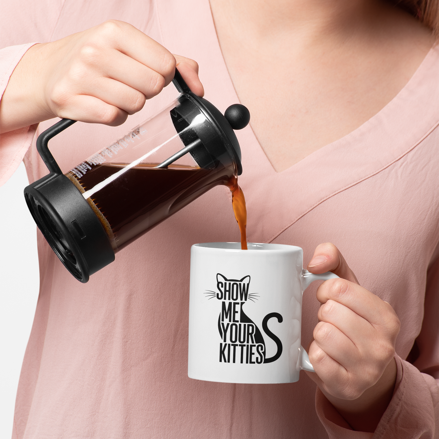 Show Me Your Kitties Coffee Mug – Cute Cat Gift for Cat Lovers (11oz, 15oz)
