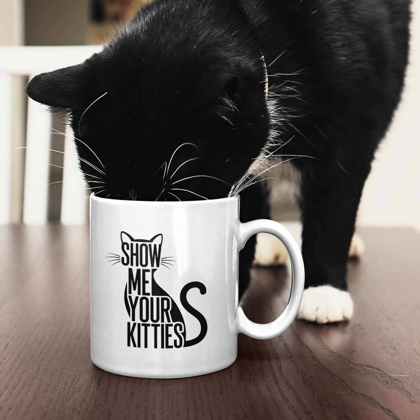 Show Me Your Kitties Coffee Mug – Cute Cat Gift for Cat Lovers (11oz, 15oz)