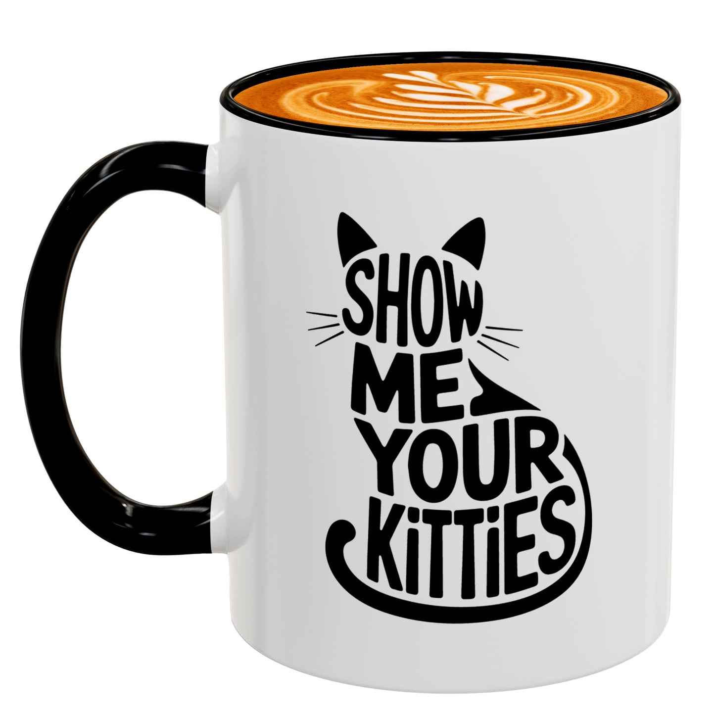 Black and White Cat Mug – Show Me Your Kitties Funny Coffee Cup