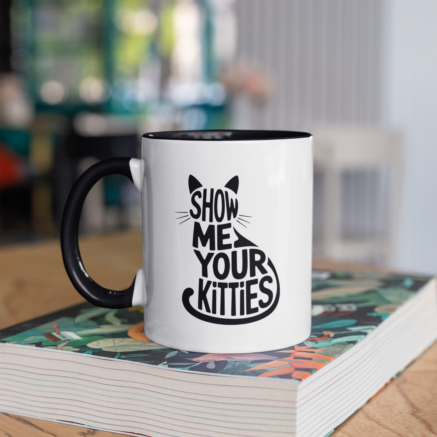 Black and White Cat Mug – Show Me Your Kitties Funny Coffee Cup