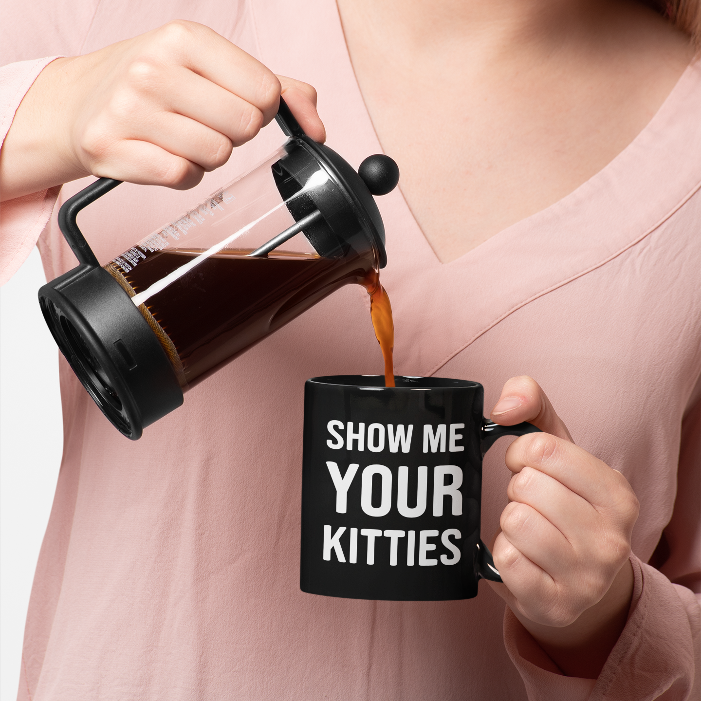 Show Me Your Kitties Mug – Hilarious Cat Lover Coffee Cup for Women