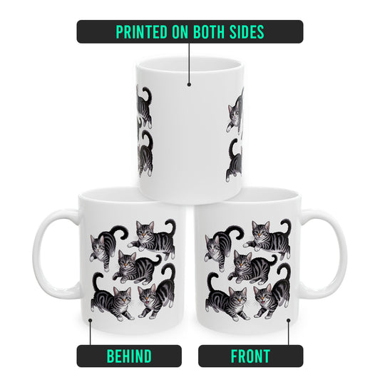 Grey Tuxedo Cat Mug – Cat Lover Coffee Mug for Her or Him – Great Christmas Gift for Wife, Husband, or Best Friend