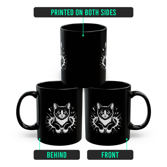 Tuxedo Cat Coffee Mug – Funny Tuxedo Cat Lover Gift for Women and Men – Cute Cat Themed Ceramic Cup 11oz