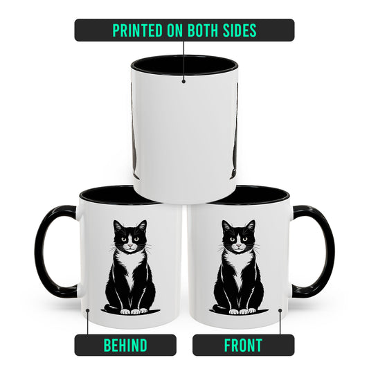 Tuxedo Cat Coffee Mug – Funny Cat Themed Cup for Women and Men – Ideal Birthday, Christmas Gift for Cat Lovers