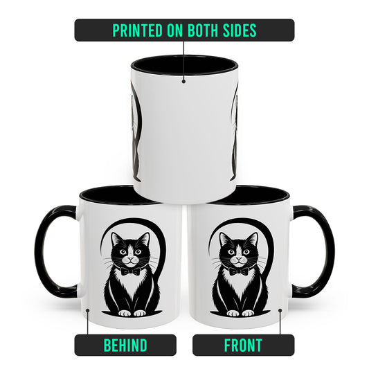 Tuxedo Cat Coffee Mug – Funny Black and White Cat Themed Cup for Women, Men, Friends, and Coworkers – Ideal Cat Lover Gift
