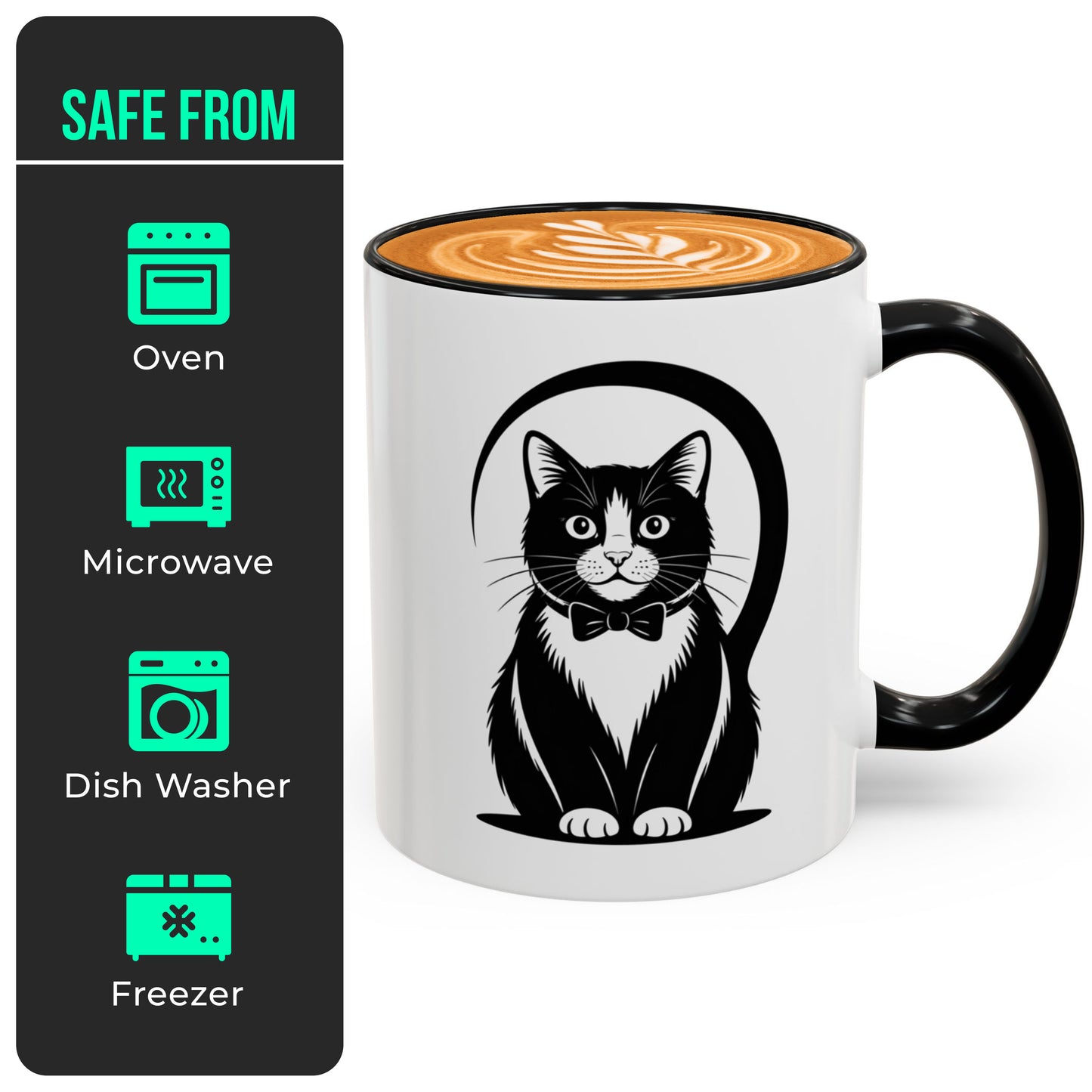 Tuxedo Cat Coffee Mug – Funny Black and White Cat Themed Cup for Women, Men, Friends, and Coworkers – Ideal Cat Lover Gift