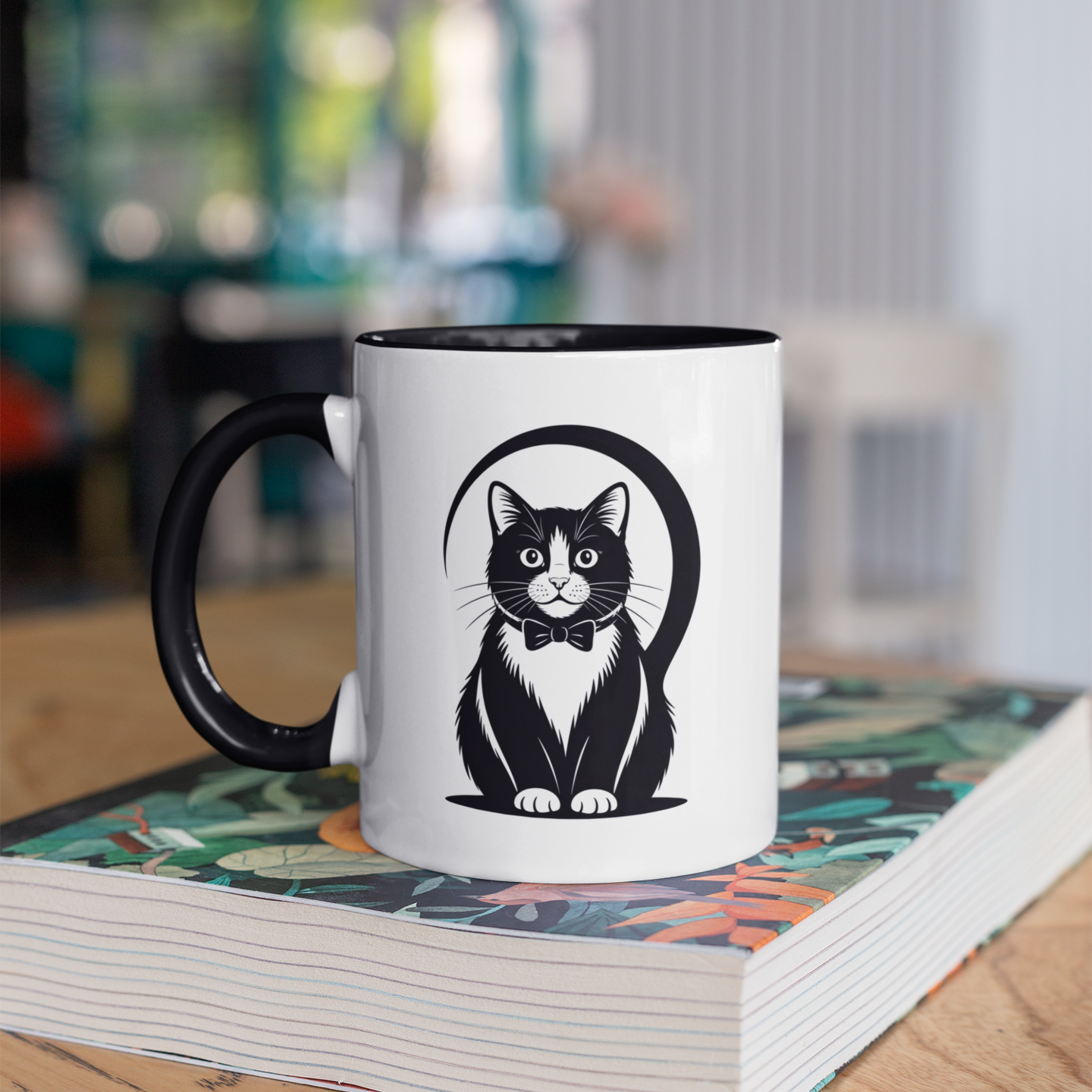 Tuxedo Cat Coffee Mug – Funny Black and White Cat Themed Cup for Women, Men, Friends, and Coworkers – Ideal Cat Lover Gift