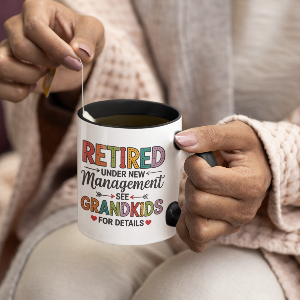 Retired Under New Management See Grandkids For Details - Accent Coffee Mug (11oz)