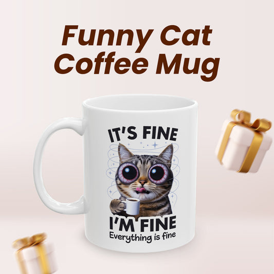 It’s Fine I’m Fine Everything Is Fine Mug – Funny Coffee Cup for Women & Men