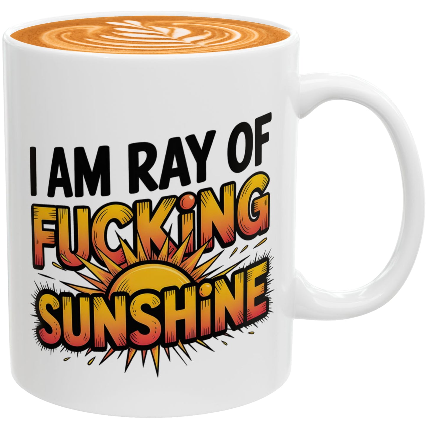Rude Humor Coffee Cup – “I Am a Ray of Fing Sunshine” Funny Mug for Adults