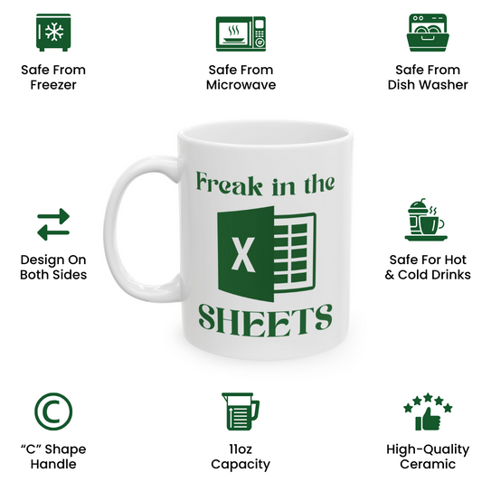 Freak in the Spreadsheets Mug – Accountant Gift