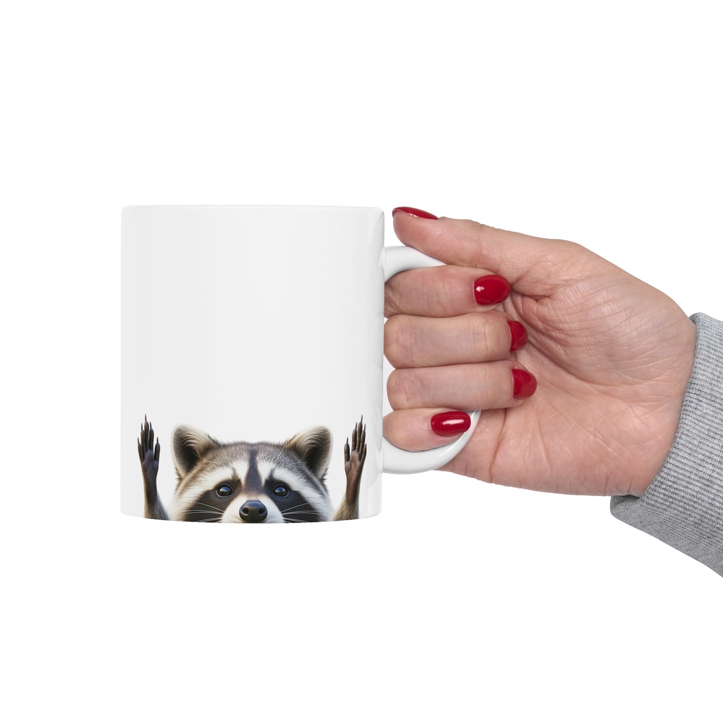 Raccoon Hands Out Coffee Mug 11oz