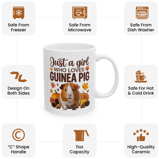 Pumpkin & Leaves Guinea Pig Coffee Cup