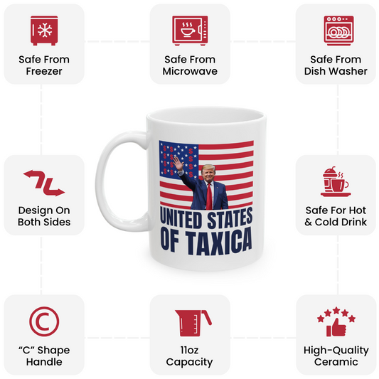 Trump Loves BIG Taxes Mug – Satirical Political Humor Gift