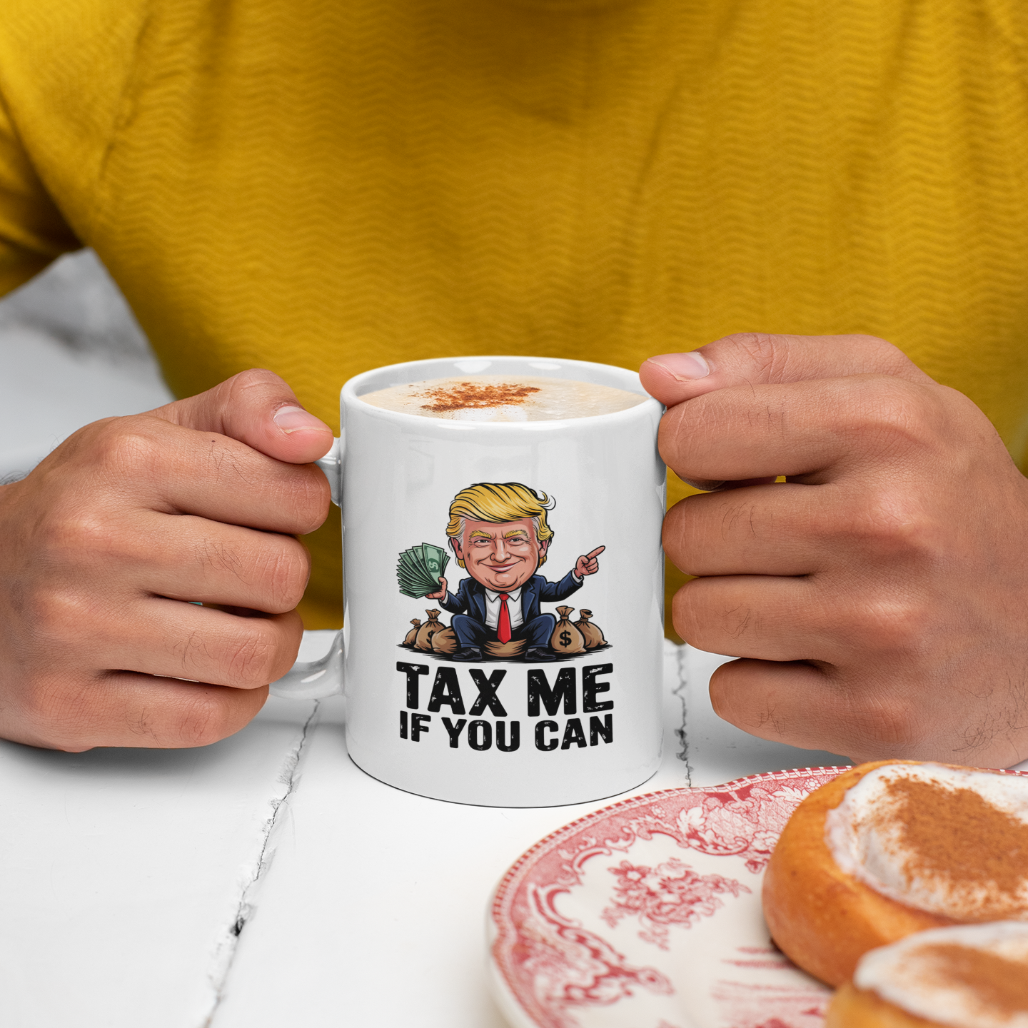 Trump Tax Collector Mug – Cartoon Satire Funny Coffee Cup 11oz