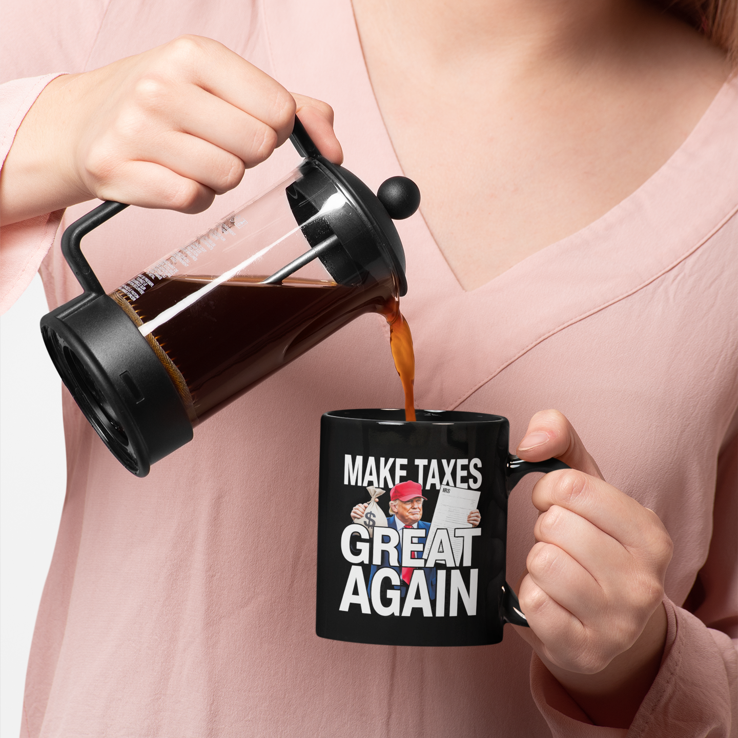 Funny Trump Tax Mug – Political Satire Gift for Men & Women
