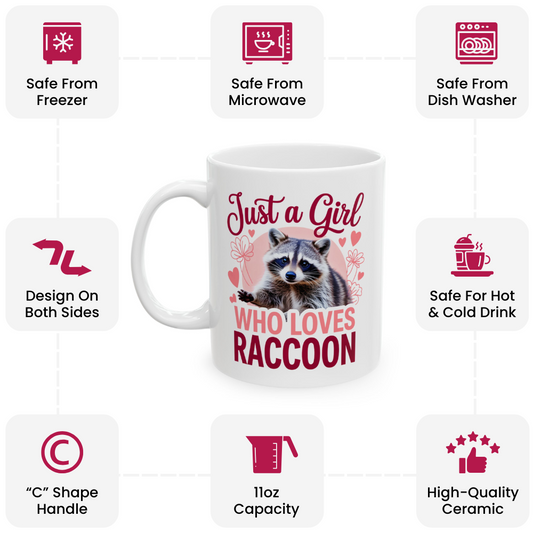 Funny Raccoon Coffee Mug – Trash Panda Lover Gift for Girls