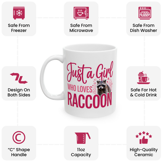 Animal Lover Raccoon Mug – Cute Wildlife Coffee Cup 11oz