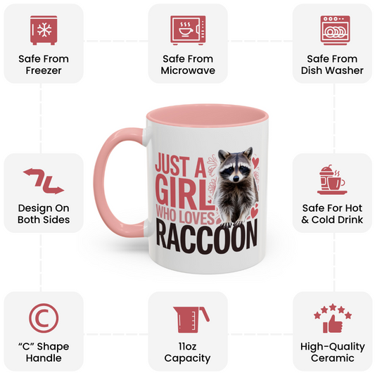 Just a Girl Who Loves Raccoon Cup – Novelty Coffee Mug Gift