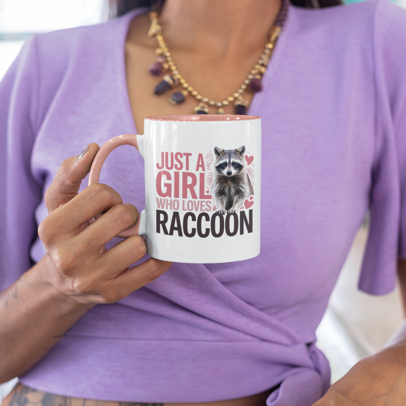 Just a Girl Who Loves Raccoon Cup – Novelty Coffee Mug Gift