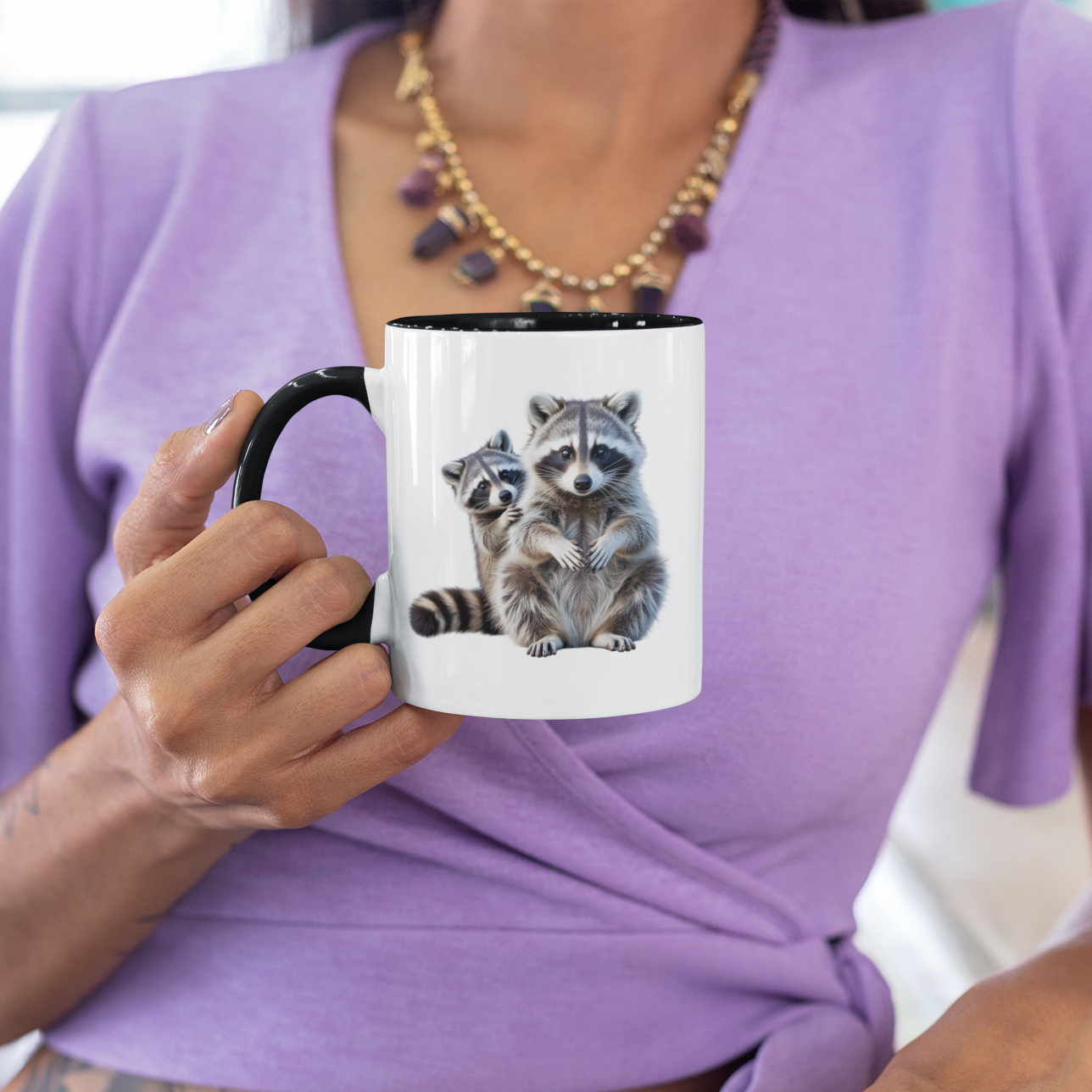 Funny Raccoon Mug – Unique Gift for Women & Animal Lovers
