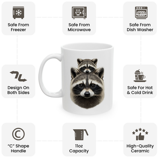 Cute Raccoon Coffee Mug – Crazy Raccoon Lady Cup 11oz