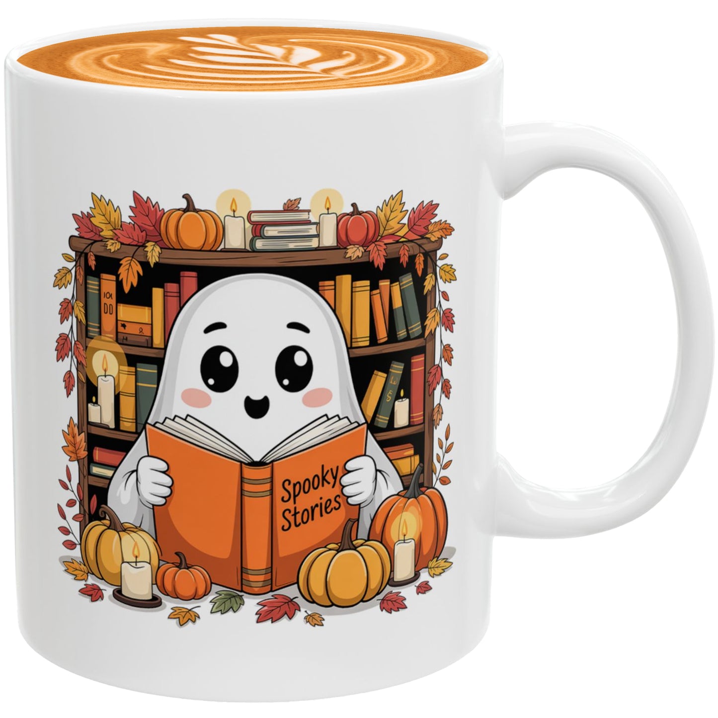 Book Lover Ghost Mug – Funny Spooky Reading Coffee Cup