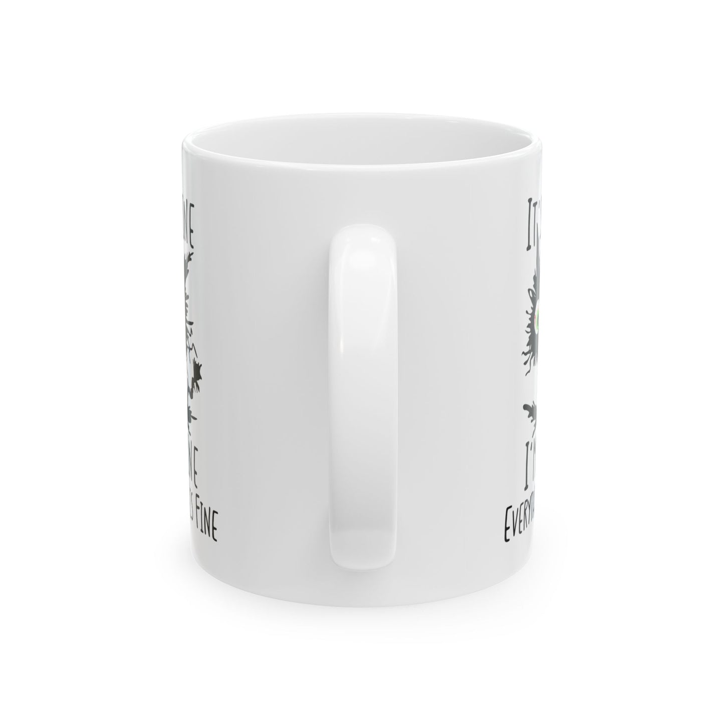 It’s Fine I’m Fine Everything Is Fine Mug – Cute Black Cat Coffee Cup