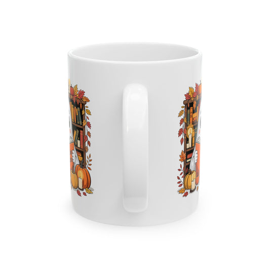 Book Lover Ghost Mug – Funny Spooky Reading Coffee Cup