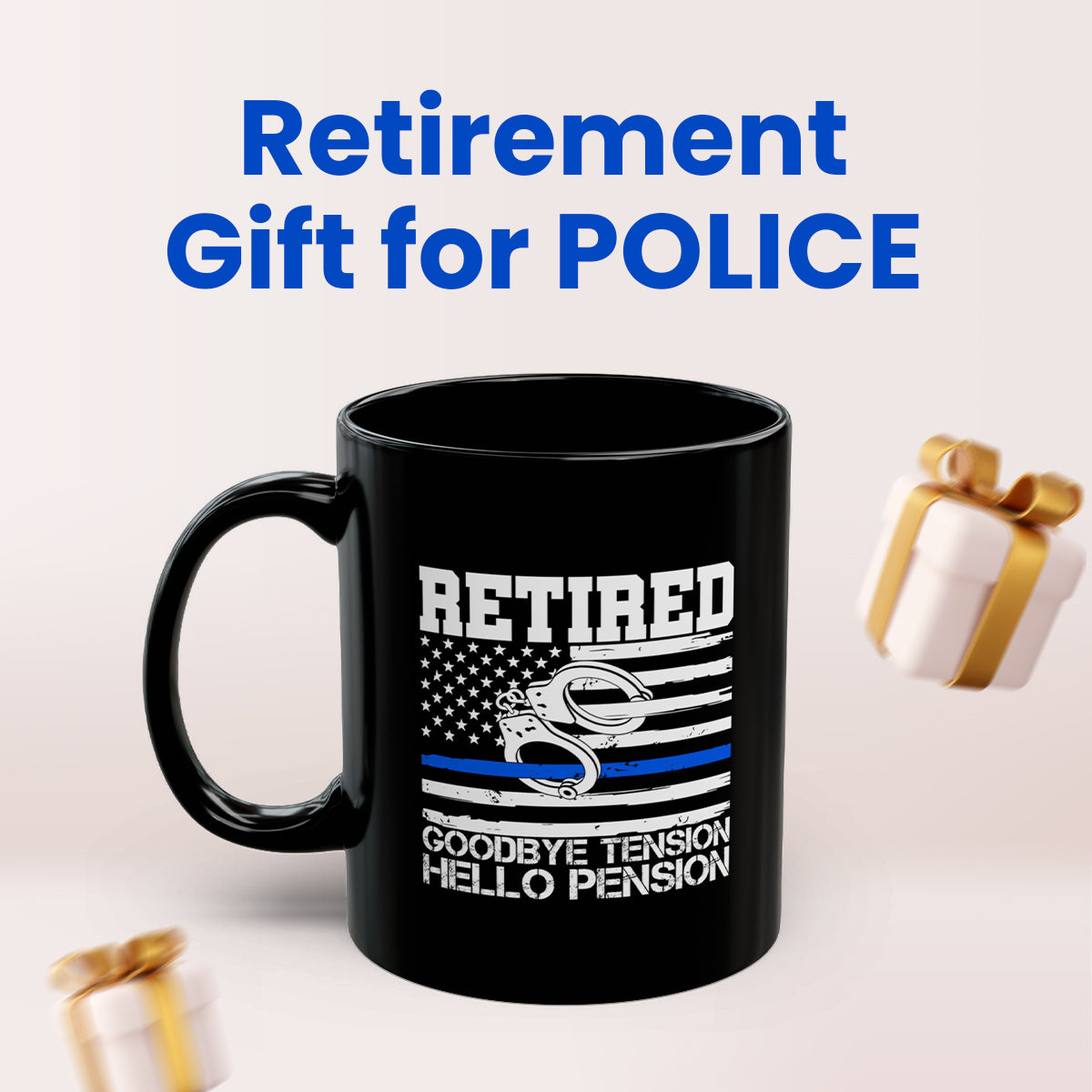 Goodbye Tension Hello Pension Coffee Mug – Humorous Retirement Gift for Dad, Mom, or Friend