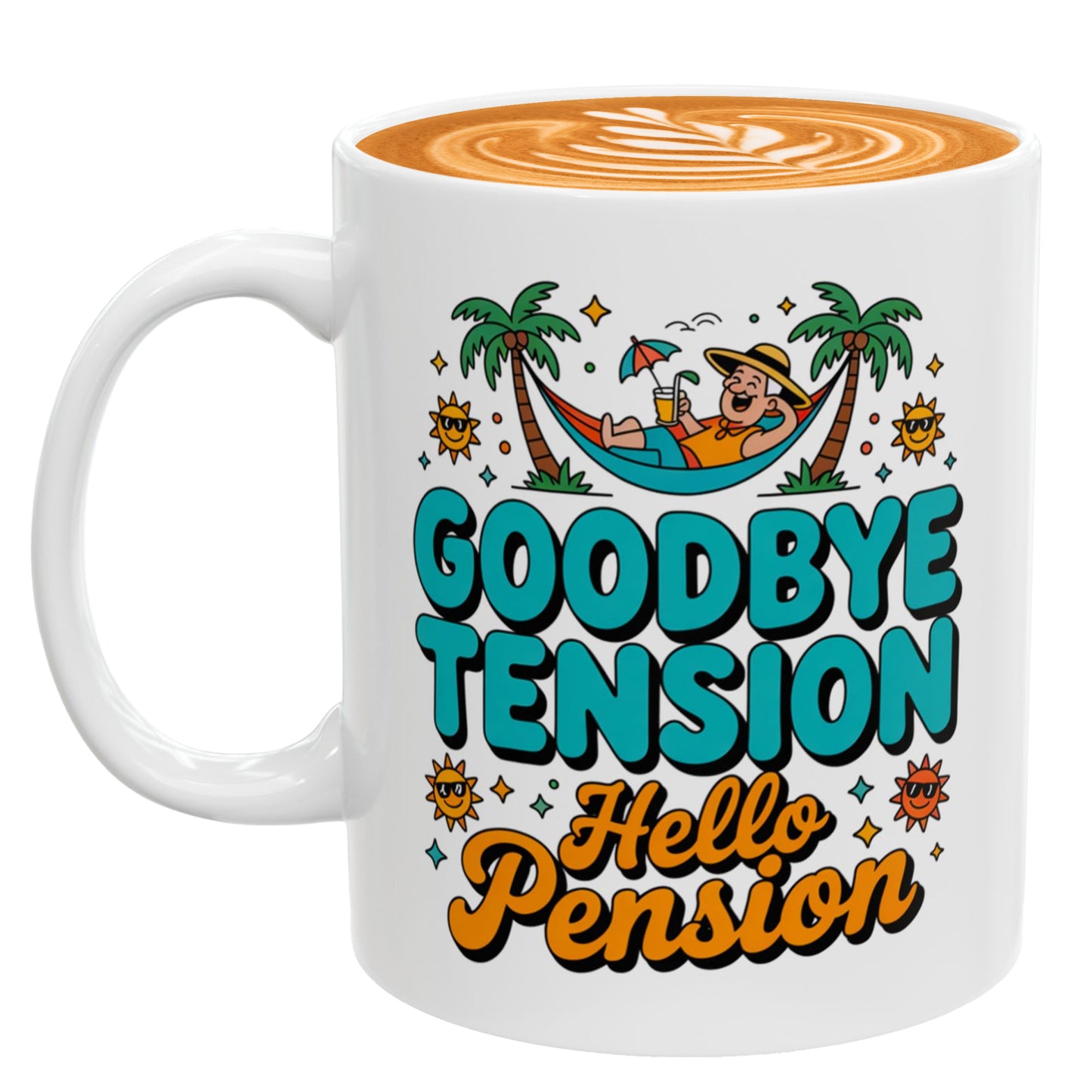 Retirement Party Mug – Goodbye Tension Hello Pension – Fun Gift for Friends & Family