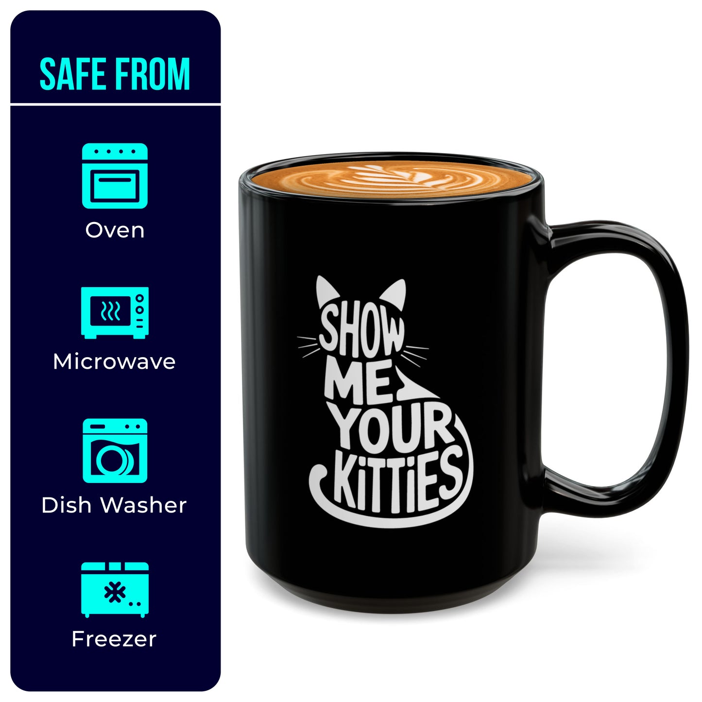 Funny Cat Mug for Women – Show Me Your Kitties Cat Themed Coffee Cup