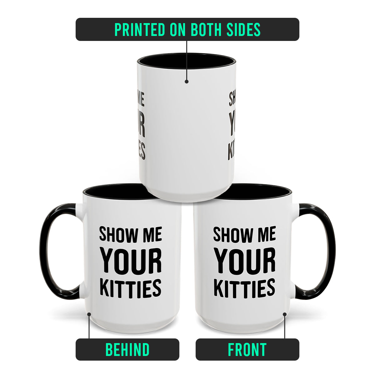 Kitty Lover Mug – Show Me Your Kitties Funny Cat Coffee Cup