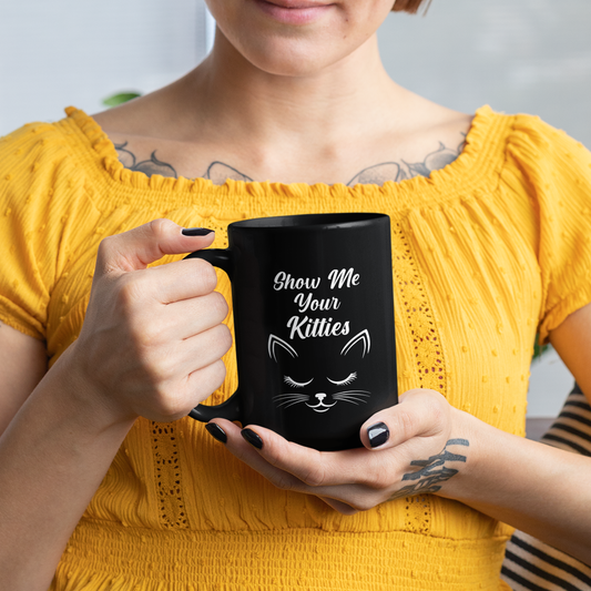Show Me Your Kitties Coffee Mug – Cute Cat Lover Gift for Women
