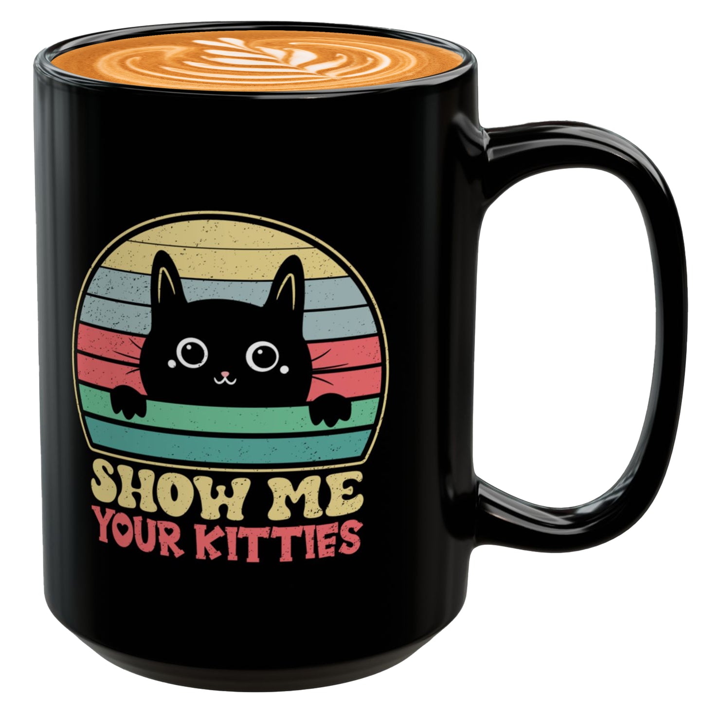 Cute Black and White Cat Mug – Show Me Your Kitties Coffee Cup