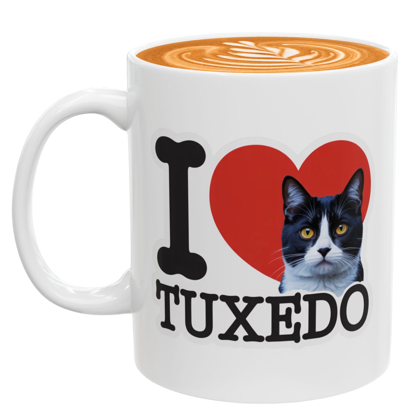 I Love Tuxedo Cat Mug – Cute Tuxedo Cat Lover Coffee Cup – Lovely Gift for Women, Men, and Cat Owners