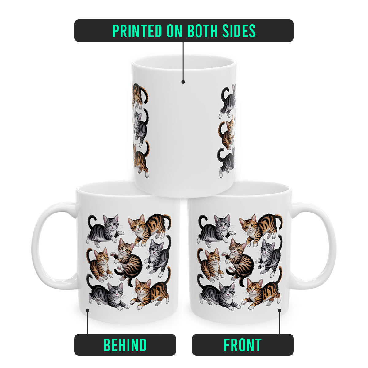 Tabby Tuxedo Cat Mug – Funny Cat Mugs for Women – Cat Themed Coffee Mug Gift for Women, Men, and Cat Owners