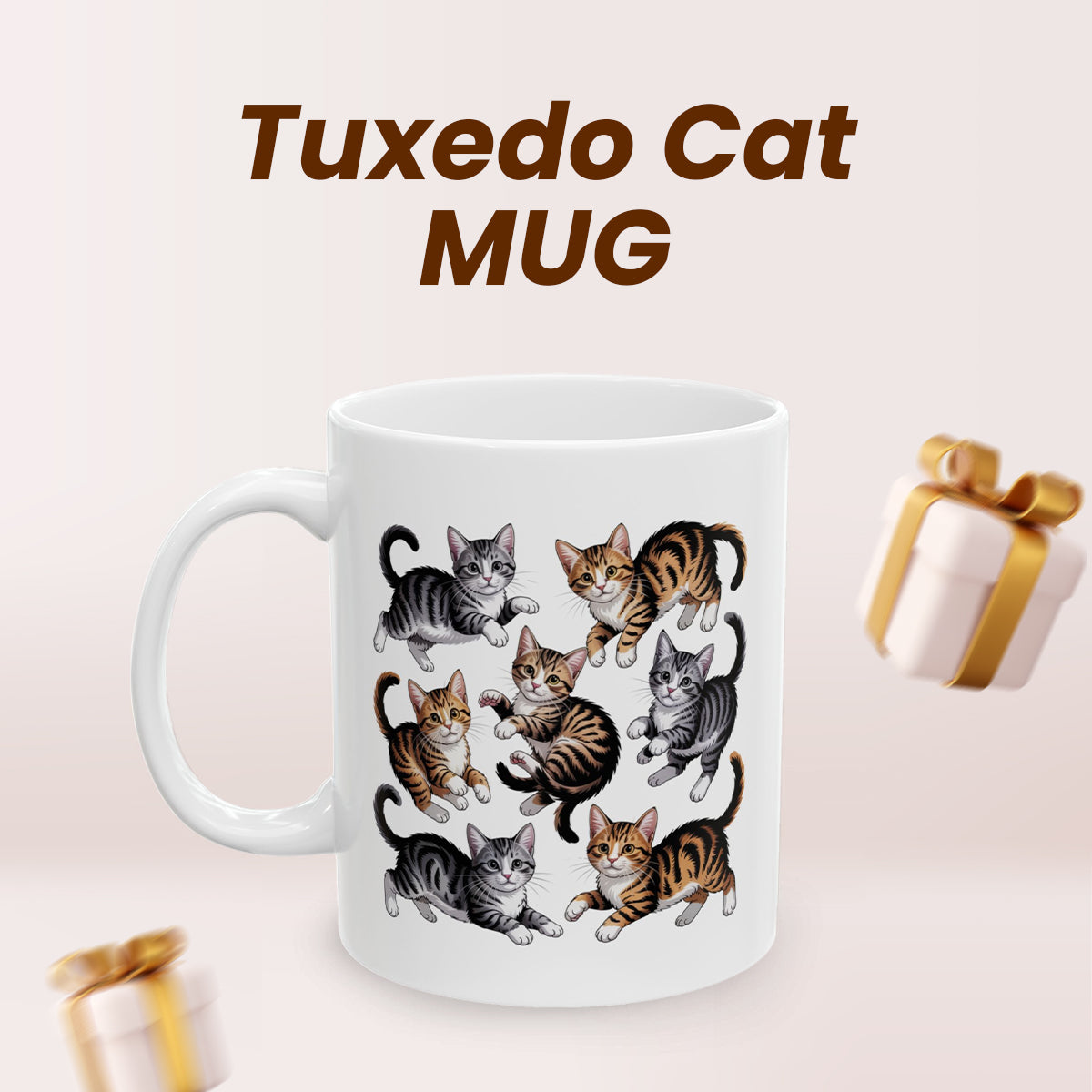 Tabby Tuxedo Cat Mug – Funny Cat Mugs for Women – Cat Themed Coffee Mug Gift for Women, Men, and Cat Owners