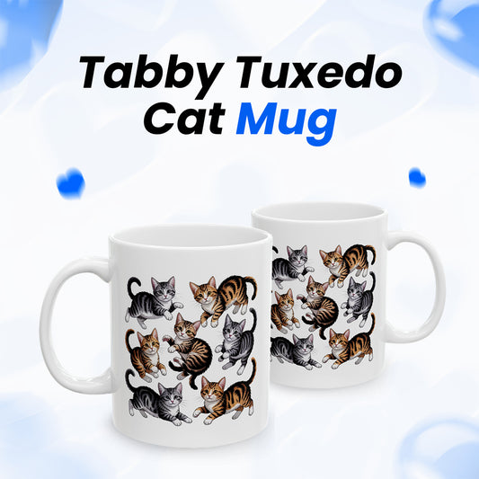 Tabby Tuxedo Cat Mug – Funny Cat Mugs for Women – Cat Themed Coffee Mug Gift for Women, Men, and Cat Owners