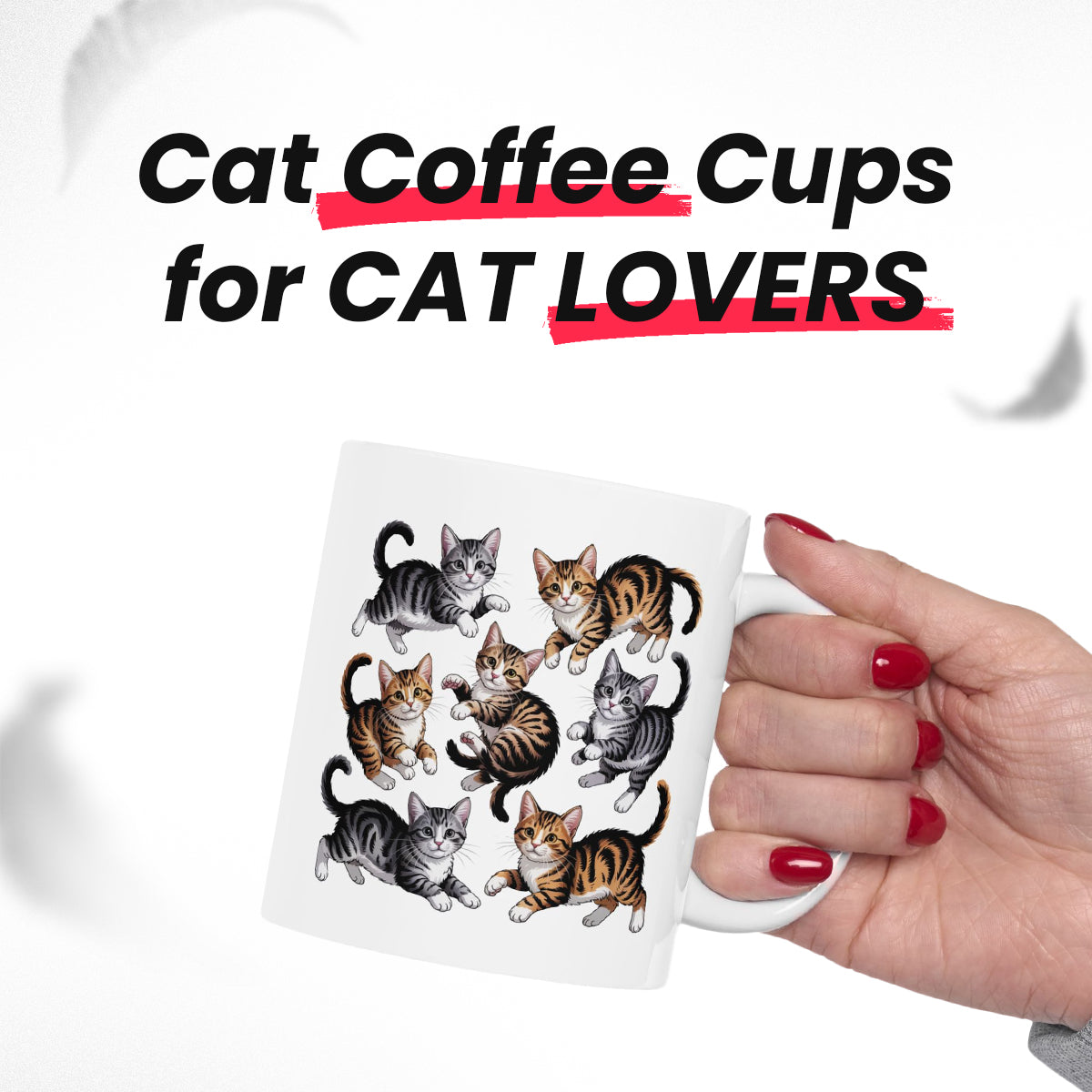 Tabby Tuxedo Cat Mug – Funny Cat Mugs for Women – Cat Themed Coffee Mug Gift for Women, Men, and Cat Owners