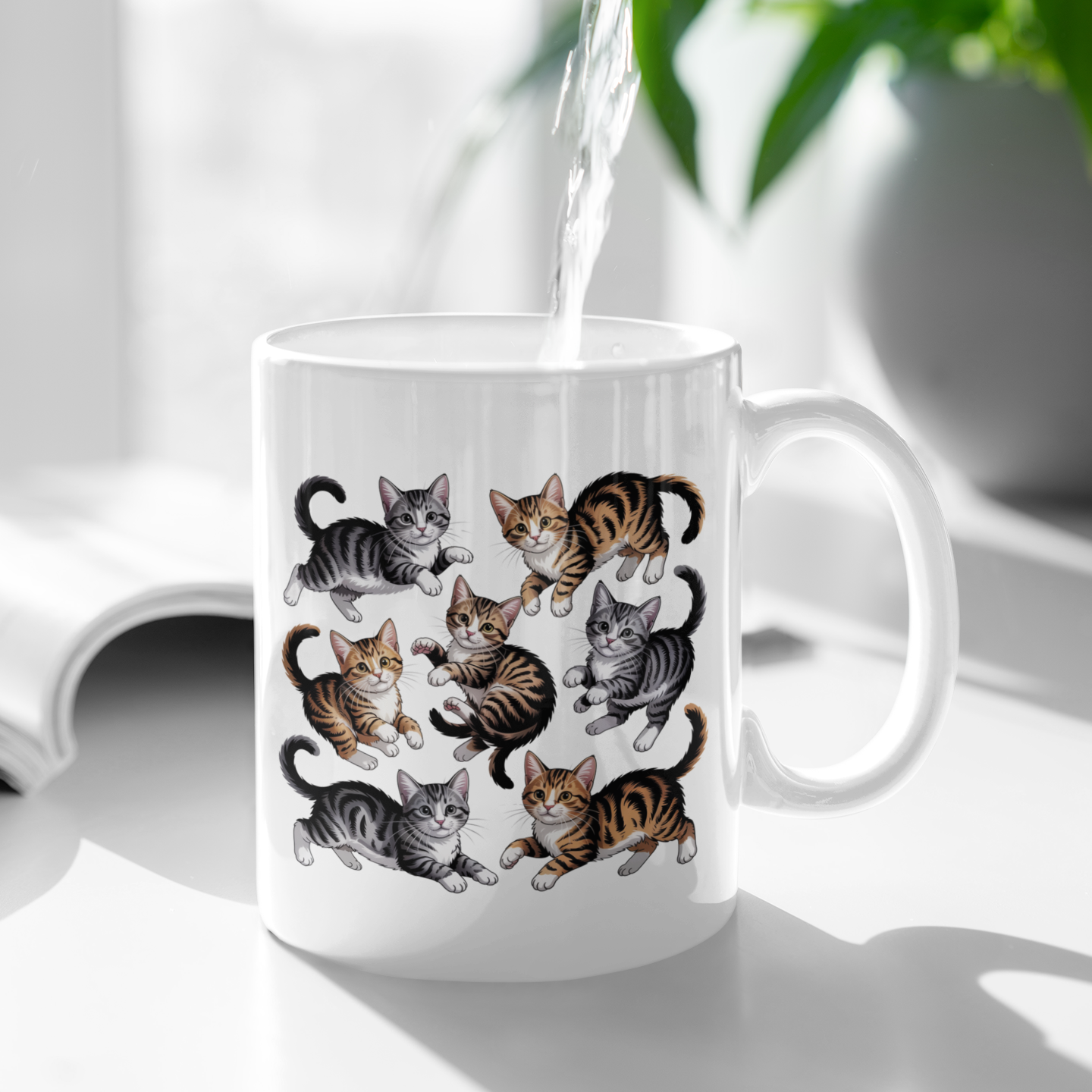 Tabby Tuxedo Cat Mug – Funny Cat Mugs for Women – Cat Themed Coffee Mug Gift for Women, Men, and Cat Owners