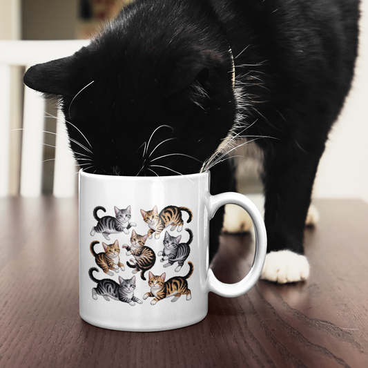 Tabby Tuxedo Cat Mug – Funny Cat Mugs for Women – Cat Themed Coffee Mug Gift for Women, Men, and Cat Owners