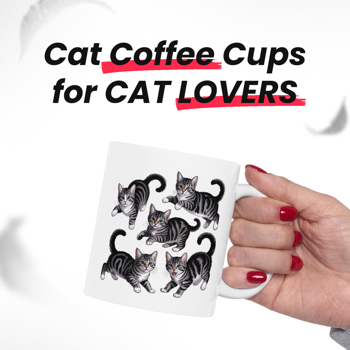 Grey Tuxedo Cat Mug – Cat Lover Coffee Mug for Her or Him – Great Christmas Gift for Wife, Husband, or Best Friend