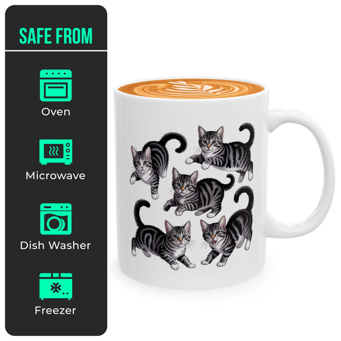Grey Tuxedo Cat Mug – Cat Lover Coffee Mug for Her or Him – Great Christmas Gift for Wife, Husband, or Best Friend