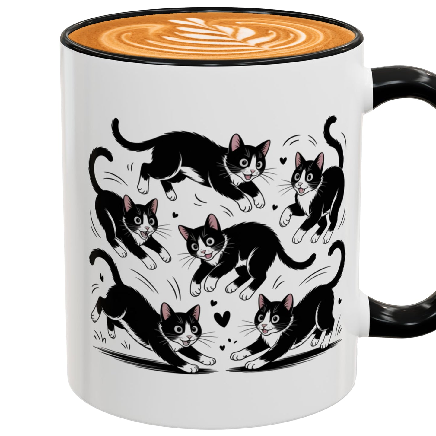 Tuxedo Cat Themed Coffee Mug – Funny Cat Lover Mug for Women, Men, Wife, Husband, or Friend – Ceramic Cat Cup Black Accent 11oz