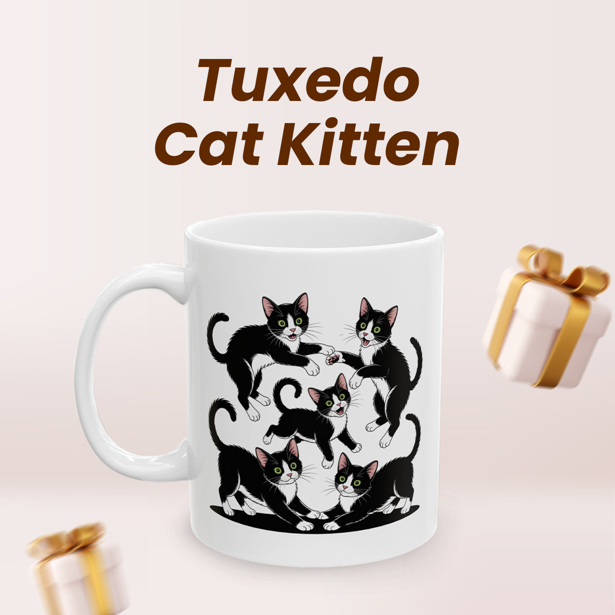 Tuxedo Cat Coffee Mug – Funny Tuxedo Cat Lover Gift for Women and Men – Cute Cat Themed Ceramic Cup 11oz