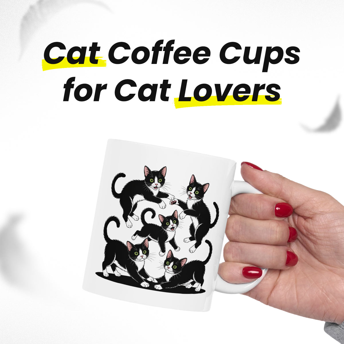 Tuxedo Cat Coffee Mug – Funny Tuxedo Cat Lover Gift for Women and Men – Cute Cat Themed Ceramic Cup 11oz