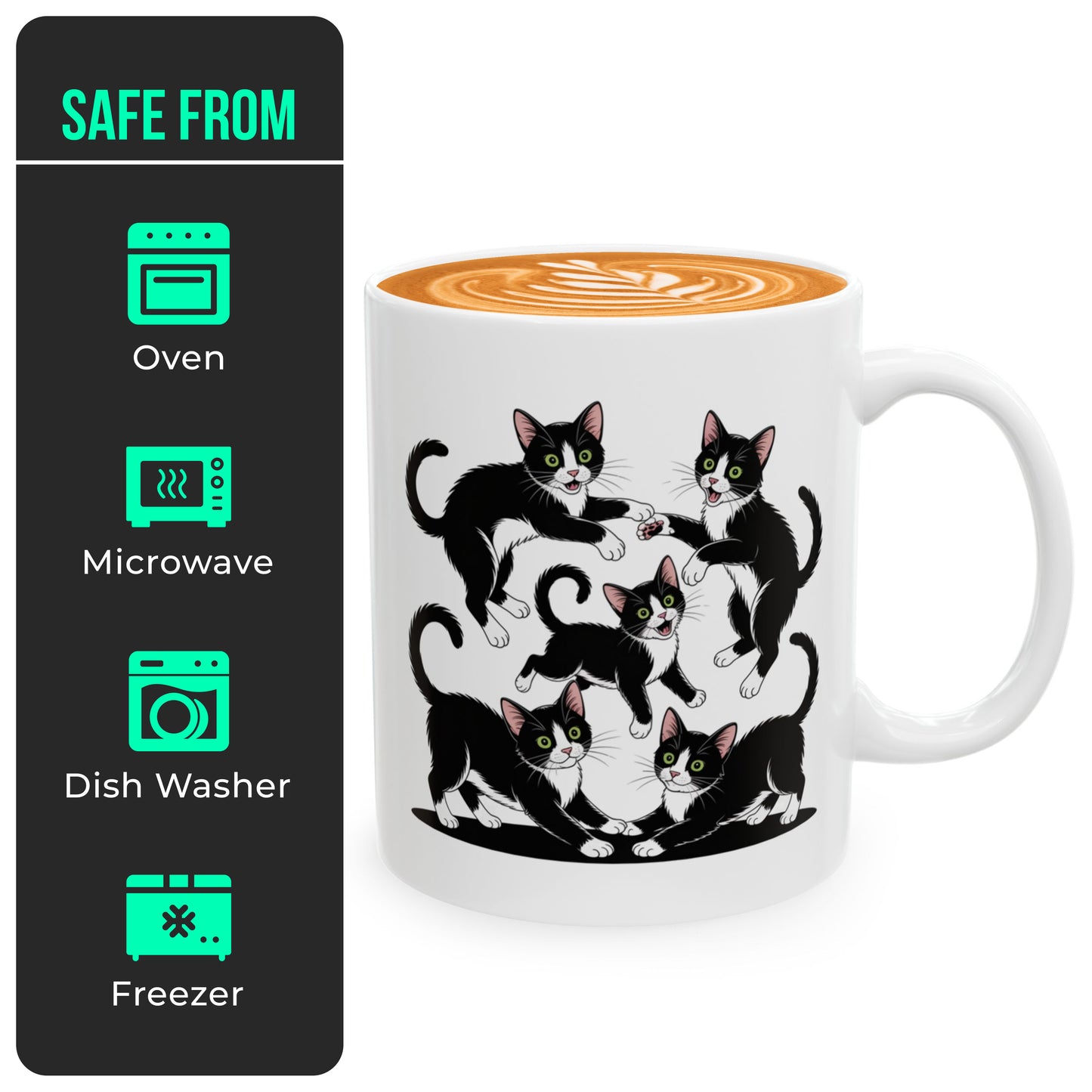 Tuxedo Cat Coffee Mug – Funny Tuxedo Cat Lover Gift for Women and Men – Cute Cat Themed Ceramic Cup 11oz